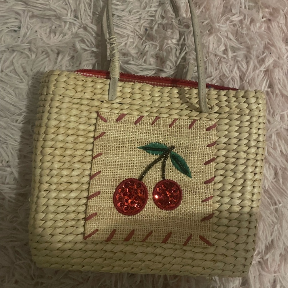 Vintage Coquette Cherry Woven Purse
